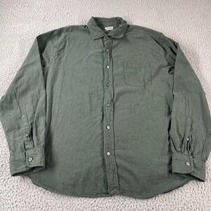 OOBE‎ Brand Men's Button Front Shirt Pocket Forest Green Size XL Long Sleeve